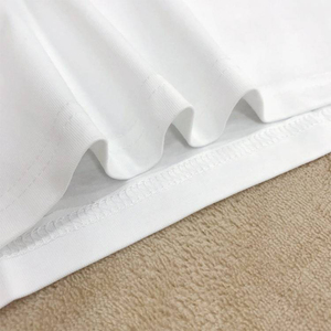 Dapat disesuaikan 100% katun tenun kaus pria lengan pendek leher bulat katun putih kampanye kemeja dicetak desain polos - Product Image 2