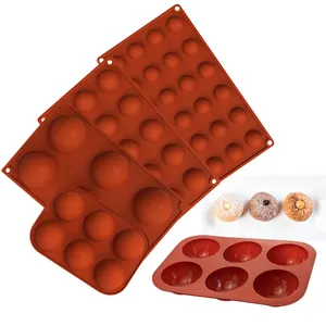 Food Grade Silicone Six Hole Semicircle Cake Fudge Moldes 3d Silicona Para Chocolates Mold Baking Chocolate Mould