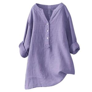 Blusa Informal de Algodón para <span class=keywords><strong>Mujer</strong></span>, Estilo Holgado con <span class=keywords><strong>Cuello</strong></span> Alto - Product Image 5