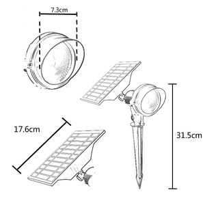 Nhà Máy Chian Bán Sỉ Abs Năng Lượng Mặt Trời Trang Chủ Vườn Spot <span class=keywords><strong>Lights</strong></span> Yard Đèn Ngoài Trời <span class=keywords><strong>Net</strong></span> Trọng Lượng 0.5Kg Năng Lượng Mặt Trời <span class=keywords><strong>Powered</strong></span> Led Spotlight - Product Image 2