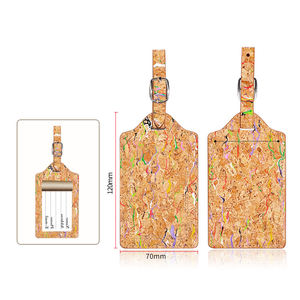 Eco Friendly Fashion Pu, Leather Luggage Tag Custom Logo Customizable Bulk Cork Luggage Tag/ - Product Image 3