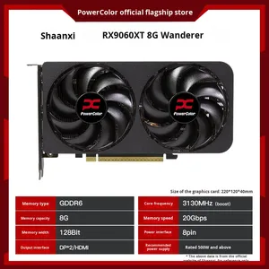 New Hanshen RX9060XT Dark Dog Gaming Editing Desktop <b>Computer</b> Dedicated Graphics Card <b>Fan</b> Cooling Desktop Gaming Compu - Product Image 6