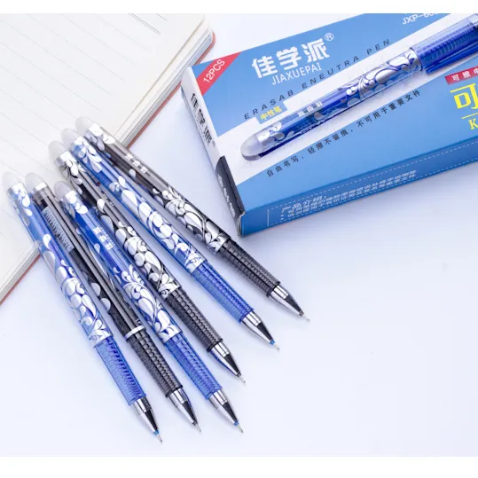 Bolígrafo de gel personalizado borrable para estudiantes, suministros de oficina, tinta de gel, clip de 0,5mm, bolígrafos de gel borrables de agua