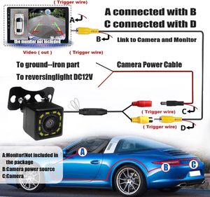 Siêu HD 12 LED Không Thấm Nước Xe Sao Lưu Máy Ảnh Tầm Nhìn Ban Đêm Xem Phía Sau 170 ° Góc Rộng Dài Giấy Phép Tấm Khung Xe Ô Tô - Product Image 6