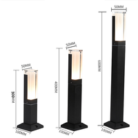 Lampes de jardin LED extérieures étanches décoratives pour allées, lampadaires de jardin en aluminium de style nouveau, lampes de jardin carrées pour aménagement paysager