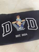 T-shirt brodé personnalisé pour papa OEM ODM, T-shirt brodé personnalisé pour père, T-shirt brodé personnalisé avec photo