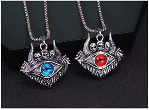 Collana con Ciondolo Teschio Popolare in Europa e America, Ornamenti con Occhio Turco Portafortuna - Product Image 6