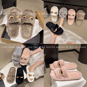 Nuevas Pantuflas de Peluche con Diseño de Monstruo de Ojos Grandes, Pantuflas Abiertas de Algodón para Mujer, para Uso Interior en Otoño e Invierno - Product Image 4