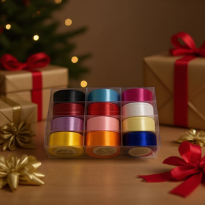 MNJ Mixed Color Gift Ribbons 3.8Cm X 22.5M 12Pcs Assorted Colors For Decoration - Product Image 3