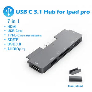 <span class=keywords><strong>USB</strong></span> <span class=keywords><strong>C</strong></span> Hub USB3.1 Carga PD para iPad <span class=keywords><strong>Pro</strong></span> <span class=keywords><strong>MacBook</strong></span> Air Switch a HD <span class=keywords><strong>USB</strong></span> 3,0 Adaptador Tipo-<span class=keywords><strong>C</strong></span> Teléfono con conector de datos para auriculares - Product Image 2