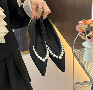 <span class=keywords><strong>Scarpe</strong></span> da <span class=keywords><strong>Donna</strong></span> ZEYOE Autunnali Slip-On in Microfibra con Punta Francese e Perle, Nuovo Stile 2026 Versatile a Bocca Bassa, Taglie <span class=keywords><strong>Grandi</strong></span> 41-43 - Product Image 3