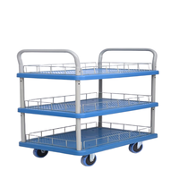 Carrito de Utilidad Premium de 2 y 3 Niveles con Rieles de Alambre Cromados, Carro de Almacenamiento Móvil OEM para Uso Médico y Comercial