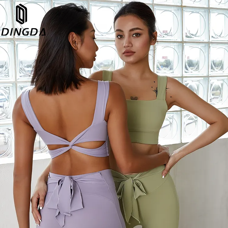 Commercio all'ingrosso Logo Personalizzato di Alta Qualità Logo Personalizzato Stampato Reggiseno di Yoga Top di Fitness Abbigliamento Sportivo Reggiseno Delle Donne di Sport