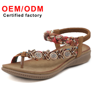 Mới Đến Phụ Nữ Của Mùa Hè Thoải Mái Lấp Lánh Dép Giản Dị Dệt Tay Ribbon Rhinestone Dây Đeo Đàn Hồi Trượt-Trên Thời Trang Giày - Product Image 2