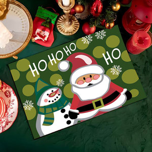 Christmas Decorative Polyester <b>Placemats</b> New Printed Eco-friendly Durable Heat-resistant Mats Simple Versatile Factory - Product Image 4