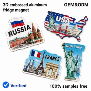 Aimant de réfrigérateur 3D en aluminium gaufré, souvenirs de voyage mondiaux durables (USA, Russie, <span class=keywords><strong>France</strong></span>), 2x3 pouces, pour cuisine, bar, décoration intérieure, cadeau - Product Image 1