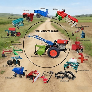 Mini tracteur diesel avec motoculteur et remorque pour la gestion des petites exploitations agricoles, des jardins et des vergers - Product Image 1