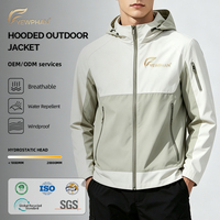 Veste de randonnée unisexe coupe-vent à capuche épaisse et imperméable avec fermeture éclair, entièrement personnalisable, avec coutures thermosoudées, grandes tailles, en gros pour uniformes d'entreprise