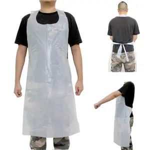 Large Size Disposable PE Apron for Adult Waterproof Plastic Apron OEM Service Polyethylene Aprons