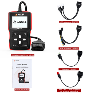 Herramienta de Diagnóstico para Motocicletas ANCEL MT100, Escáner de Motor y ABS para Honda, Suzuki, <span class=keywords><strong>Yamaha</strong></span> con Funciones OBD2, Comprobación de Listo para I/M y Monitor de O2 - Product Image 6