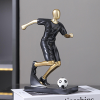Ornements de football modernes en résine, peinture 3D, figurine de joueur de football, artisanat artistique, décoration de salon, décoration de bureau