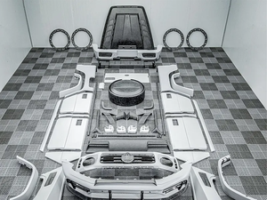 Para <span class=keywords><strong>Mercedes</strong></span> Benz <span class=keywords><strong>Gwagon</strong></span> W464 G63 Kit de carrocería de carbono seco actualización P900 P850 M estilo parachoques delantero parachoques trasero guardabarros Spoiler Hood - Product Image 3