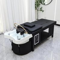 Fauteuil de lavage de luxe pour barbier, style thaïlandais, convertible en lit, pour soins capillaires et spa, détachable et pliable