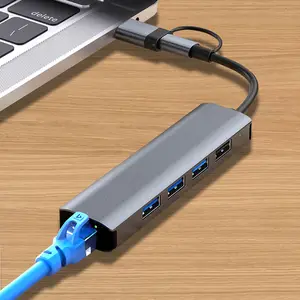 Multi port TYPE-C 5 in 2 USB 3.0 Hub USB-A zu USB + 1000mpbs ethenet Ultra Slim Portable Splitter Docking station Laptop