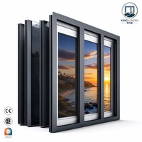 Fenêtres résidentielles en aluminium à battants et coulissantes, design moderne, double vitrage, couleur personnalisée, cadre à rupture de pont thermique