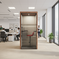Cabine téléphonique individuelle moderne avec structure métallique pour l'intimité acoustique en intérieur dans les immeubles de bureaux et les entrepôts