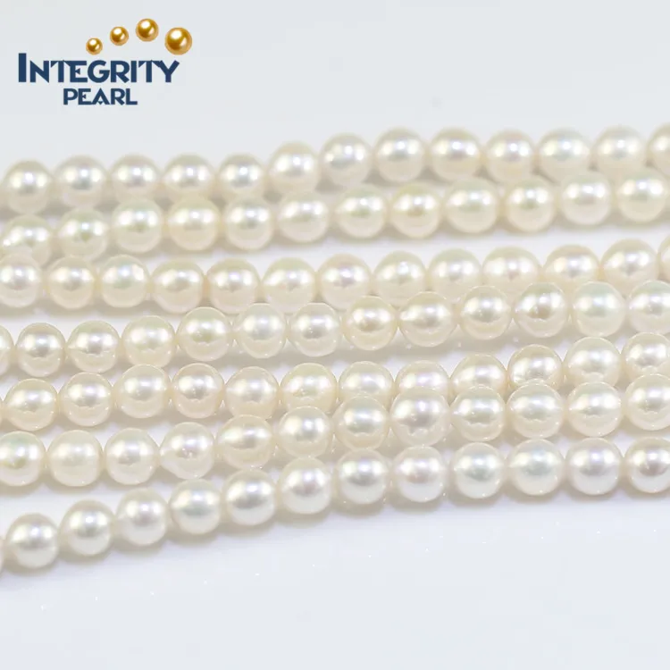 Akoya-perlas de agua dulce de China, perlas blancas de 16 pulgadas, redondas, baratas, de 5 a 6mm, venta al por mayor