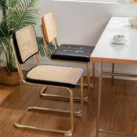 Chaise de salle à manger en rotin, ensemble de siège, en bois massif, de style nordique moderne, de haute qualité tout naturel