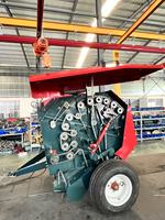 Mesin Pembalut Jerami Mini Guoan Walking Tractor dengan Pembungkus Jaring, Gearbox Produktivitas Tinggi 35HP