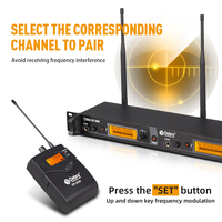 Debra Audio ER-2040 4 Channel Wireless In-Ear Monitor System with Noise Cancelling for Multi-Person Stage Performances