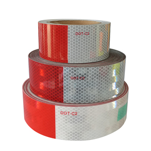 Waterproof DOT C2 Certified Prismatic <strong>Printable</strong> <strong>Adhesive</strong> Red and White Reflective Warning Tape for Cars Trucks Trailers - Product Image 2
