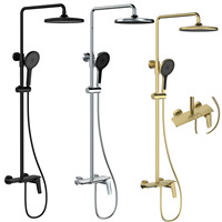 Ensemble de douche mural WEIHAO gris anthracite à pression accrue avec mitigeur en laiton pour projets hôteliers et usage domestique