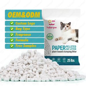 Litière pour chat en papier de tofu sans poussière, écologique, de haute qualité, échantillons gratuits, CE MSDS BSCI, vente en gros d'usine OEM ODM - Product Image 1