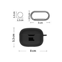 Étui de protection complet en silicone souple pour boîte de charge d'écouteurs, housse pour écouteurs sans fil JBL Vibe Beam avec mousqueton