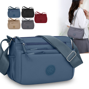 Crossbody Shoulder Bag Large Capacity Multi-Layer Waterproof Horizontal Square Shape Zipper Closure for Women Everyday Use Gray - Product Image 4