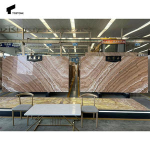 TOstone แผ่นหินอ่อนนกยูงสีแดงสีขาวแปลกใหม่แผ่นขัดสำหรับการออกแบบในร่มในห้องนั่งเล่นห้องครัวห้องน้ำ - Product Image 2