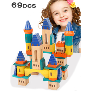 69 Cái Khối Gỗ Đồ Chơi Giáo Dục Sớm Khối Lắp Ráp Hình Học Khối Gỗ Đầy Màu Sắc <span class=keywords><strong>DIY</strong></span> Xếp Khối Đồ Chơi - Product Image 6