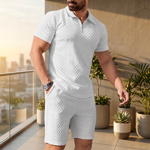 Half Sleeve Solid Summer Tracksuit Set Streetwear Style Lightweight Breathable Casual Sports Wear Unisex Custom Logo <b>High</b> - Product Image 3