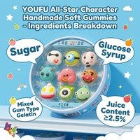 Bulk Cartoonfiguurtjes Collectie Fruitige Gummy Candy 145g Ronde Pot Halal BRC Gecertificeerd Aangepaste OEM