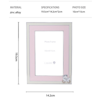 Cadre photo bébé personnalisé en alliage de zinc OEM, 4x6 pouces, design poussette, cadre photo pour enfants, cadeau de naissance en métal, rose et bleu