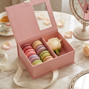 Boîte cadeau de fleurs en <span class=keywords><strong>chocolat</strong></span> de luxe personnalisée avec ruban, fenêtre transparente en PVC et insert de séparation pour cadeau de la Saint-Valentin - Product Image 3