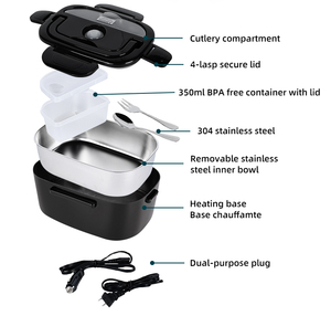 Boîte à <span class=keywords><strong>lunch</strong></span> chauffante électrique rechargeable portable <span class=keywords><strong>12v</strong></span> pour voiture, bureau et maison Boîte à <span class=keywords><strong>lunch</strong></span> thermique USB - Product Image 3
