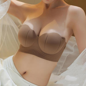 Reggiseno senza fili <span class=keywords><strong>con</strong></span> cinturino regolabile <span class=keywords><strong>con</strong></span> supporto di sollevamento a copertura completa effetto dimagrante traspirante comodo tessuto a maglia Logo tazza - Product Image 3