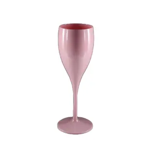 5 Oz البلاستيك القدح الشمبانيا كشوفات الوردي القدح كوب بلاستك PC كأس للنبيذ قابلة لإعادة الاستخدام 150 مللي الصين مصنع الجملة