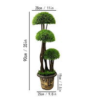 Arbre artificiel en plastique écologique protégé contre les UV, bonsaï, topiaire, 90 cm, plante verte durable en pot pour la décoration de la porte du jardin