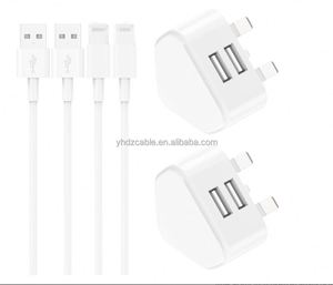 อะแดปเตอร์ชาร์จไฟแบบเสียบผนัง 2 พอร์ต USB 2.1A สำหรับเดินทาง ใช้ได้กับปลั๊กไฟแบบ 3 ขาของอังกฤษ รองรับการชาร์จเร็วสำหรับสมาร์ทโฟน Android และ iPhone iPad - Product Image 3